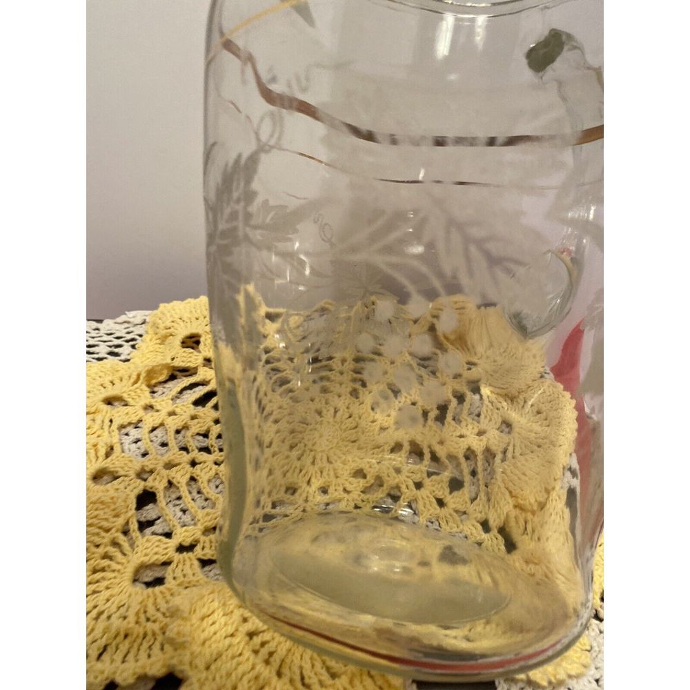 Vintage Bartlett Collins Pitcher Etched Grapevines Mid Century Modern Barware. - Picture 6 of 11